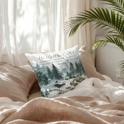 Winter Forest Christian Throw Pillow Covers 18x18 - color: Christian