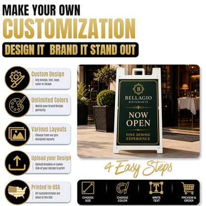 Plastic Sign HolderA-Frame Sidewalk Curb Std by BCB 24x36 | Printed in USA - color: A-Frame Inserts with Plastic Stand