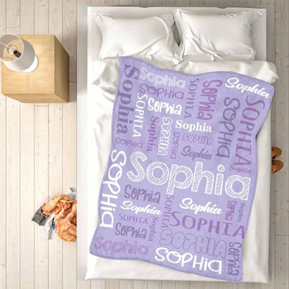 Custom Baby Blanket,Personalized Name Throw Blankets for Girls Boys Kids Baby Newborn Customized Gifts for Birthday Christmas - color: Design 01-purple