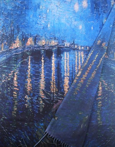 Umjetnost Soft Cashmere Feel Scarf For Women Winter Warm Scarves Large Shawl Wrap Monet Van Gogh Art Print - color: C28 Blue