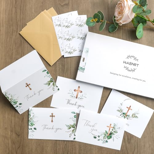 25 Pack Thank You Cards with Envelopes, 4x6in, Blank Inside - color: Green