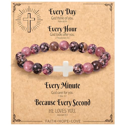 Christian Grandparents - Day Gifts for Women, Religious Cross Bracelet - color: Every -Red