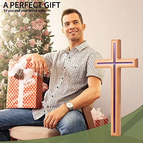 ARCHOBAN Cross for Wall, 12 Inch Handmade Catholic Wooden Wall Cross Decor, Giftable - size: 12"L x 5.7"W