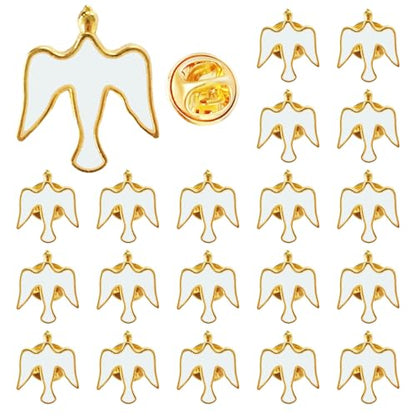 Holy Spirit Dove Lapel Pins, Religious Brooches for Baptism & Communion