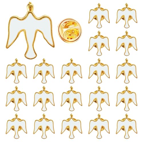 Holy Spirit Dove Lapel Pins, Religious Brooches for Baptism & Communion