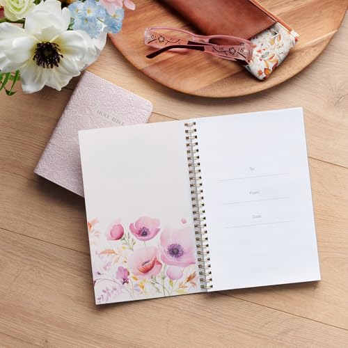 Christian Art Gifts Spiral Notebook: I Know the Plans - Jer. 29:11, Gifts for Women, Prayer Journal, Christian Journal, 128 Lined Pages w/Scripture, Soft Cover, Floral, Pink (8.5" x 5.9")