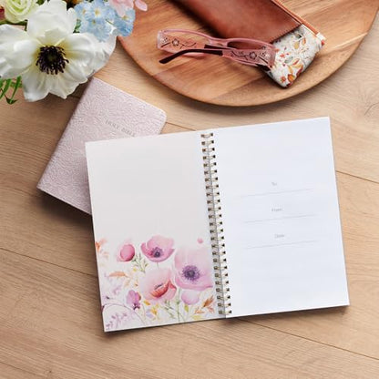 Christian Art Gifts Spiral Notebook: I Know the Plans - Jer. 29:11, Gifts for Women, Prayer Journal, Christian Journal, 128 Lined Pages w/Scripture, Soft Cover, Floral, Pink (8.5" x 5.9")