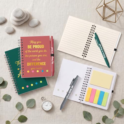 Sprial Notebooks with Pens Bulk, 48 Pack, 5.5 x 4.7 Inch Gratitude - color: Gold Foil Dark Thanksgiving