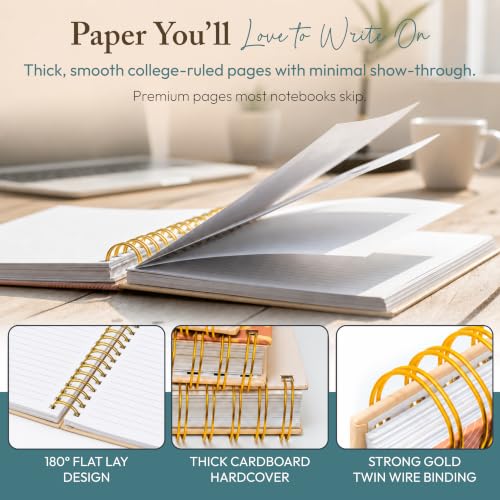 300-Page Hard Cover Notebook with Affirmations - B5 Spiral Bound - color: Stay Positive2 (Marble)