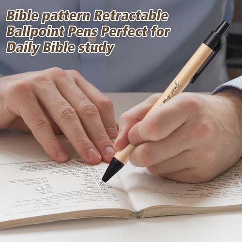 Marspark 100 Pcs Christian Pens Gift Bulk Bible Verse Retractable, Black - color: Black