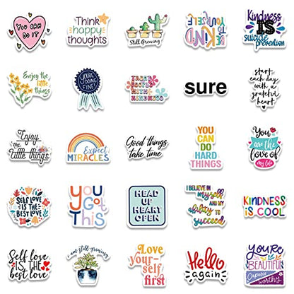 52Pcs Colorful Motivational Stickers, Inspirational Positive Affirmation Vinyl Decals, Waterproof Aesthetic Quote Stickers for Water Bottle, Laptop, Scrapbook, Journal, Diaries, Teens, Girls - color: Inspirational Sticker-4