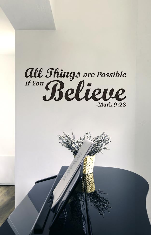 Mark 9:23 Bible Verse Wall Decal, Christian Faith Sticker