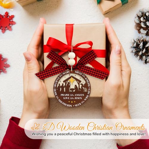 D4DREAM Religious Christmas Ornaments Wooden 3D - color: A03
