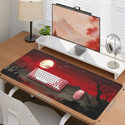 iCasso Desk Protector Mat, Large Japanese Mouse Pad, Full Moon - color: Full Moon