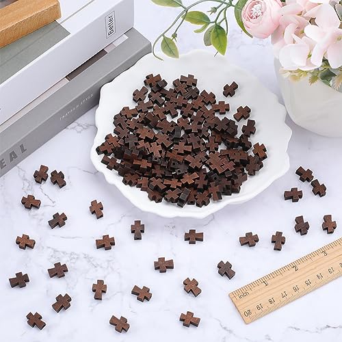 SUNNYCLUE 150Pcs Wood Cross Beads Bulk Easter Wooden Cross Bead Mini Natural Unfinished Wood Blank Loose Spacer Rosary Beads Charms for Jewelry Making Beading Supplies DIY Necklace Crafts - size: Small