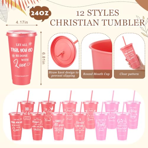 Hollowfly 24 Set/96 Pcs Christian Church Religious Gifts(Gradient Pink) - color: Gradient Pink