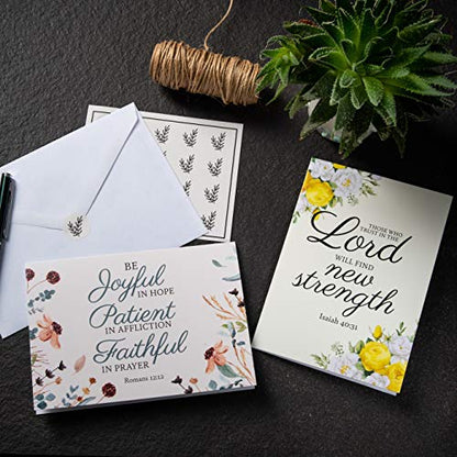 DIVERSEBEE Inspirational Christian Greeting Cards of Encouragement (Floral) - color: Floral