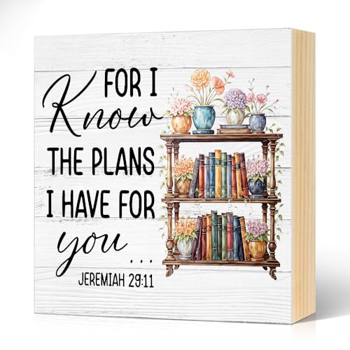For I Know The Plans I Have for You Wood Block Plaque Box Sign - color: white019