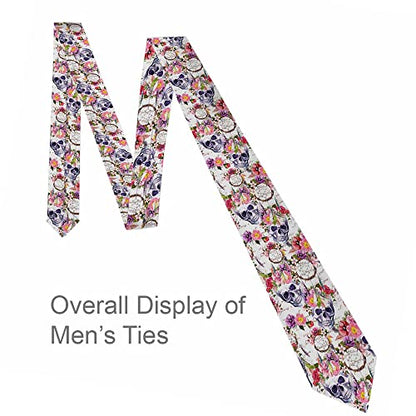 Men's Ties Novelty Tie Necktie for Men Teen Boys Multicolor Tie Party Holiday Thanksgiving Christmas - color: Human Skulls