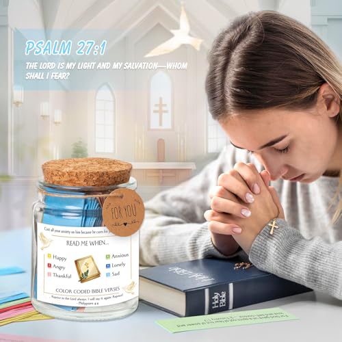 Christian Faith Gifts Set & Religious Inspirational Gifts For Women & Read Me When Bible Verses Jar – Perfect for Encouragement, Prayers, and Inspirational Gift