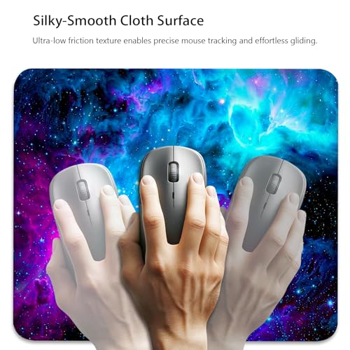 Blue and Purple Nebula Mouse Pad, Cosmic Space Galaxy Durable Desk Mat - color: Cosmic Nebula