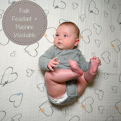 LollyBanks Muslin Swaddle Blanket, 47 x 47 in, Newborn Receiving Blanket - color: The Love of Christ