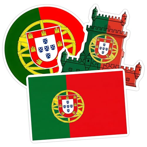 3PCS Portugal Flag Sticker Bold Vinyl Decals Featuring Portuguese Flag - color: Portugal Sticker