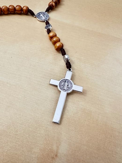 Handmade Olive Wood Catholic Rosary, Prayer Beads From Bethlehem Olive Wood Christian Prayer Beads Saint Benedict Rosary Christian Gift