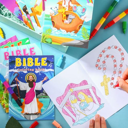 BenLouis 60Pcs Christian Mini Coloring Books Bulk for Kids Party Favors - style: Christian