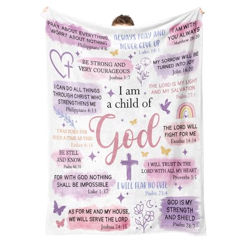 Baptism Gifts for Girl, Christian Blanket, Teen Girl Gifts Trendy Stuff - color: Purple, size: 50*60IN