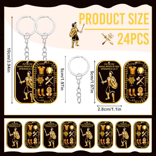 Sureio Christian Gifts Bulk Put on Whole Armor of God Keychains