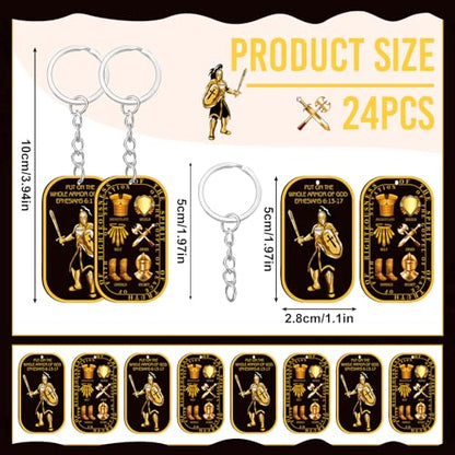 Sureio Christian Gifts Bulk Put on Whole Armor of God Keychains