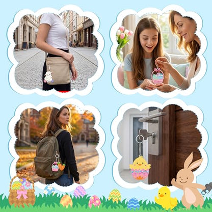 Bafeil 36 Set DIY Wooden Keychain Craft Kit, Color Your Own Keychains - color: Animal Color Your Own Keychains