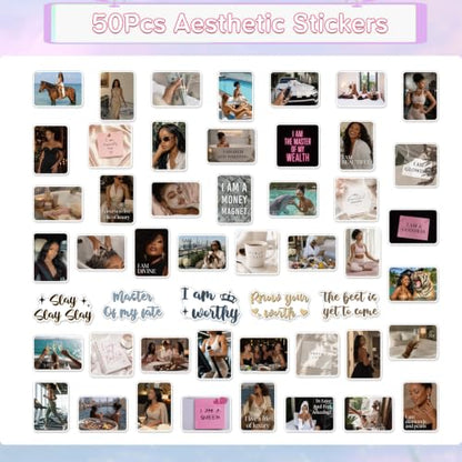 50Pcs Black Women Luxury Rich Girl Vision Board Stickers Supplies - color: Luxury Women