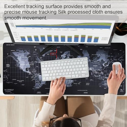 XXL Professional Large Mouse Pad & Computer Game Mouse Mat (35.4x15.7x0.1IN, Map) (90 * 40 Map) - color: Map, size: 35.4L x 15.7W inches