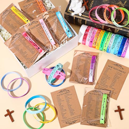 HyDren 36 Sets Bible Verse Bracelets, Religious Gifts Bulk - color: Watercolor