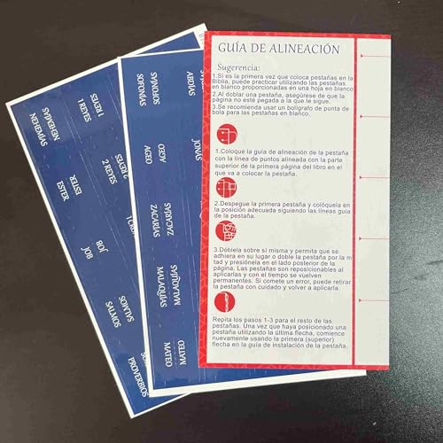 Spanish Laminated Bible Tabs, pestañas para biblia en español, Reposition Large Print Stickers, Easy to Read and Apply Bible Tabs for Women and Man (Spanish Blue) - color: Spanish Blue