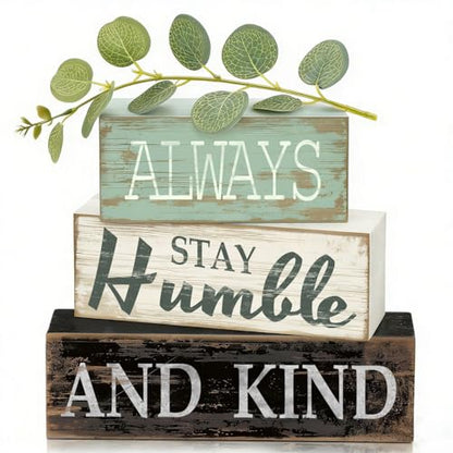 4pcs Farmhouse Table Decor, Always Stay Humble and Kind Inspirational Decor - style: Kind