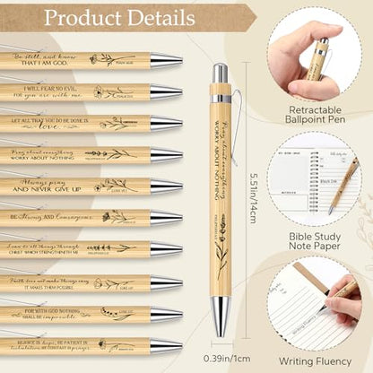 Resurhang 20 Sets Christian Gifts Bulk Bible Verse Spiral Notebook and Bamboo Pen Religious Journal Church Gifts for Grandparents Pastor Clergy Women Sunday School Teacher Members (Special Style) - style: Special Style