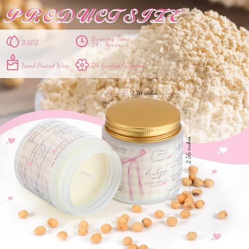 Lewtemi 10 Jars Christian Candles Gift Bulk, White, Pink Bow Coquette - color: White, style: Pink Bow Coquette