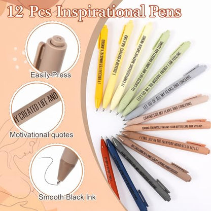 Mooliwe 24 Pcs Affirmation Notebooks Pens Bulk Gifts, Gratitude,New Mom - style: New Mom