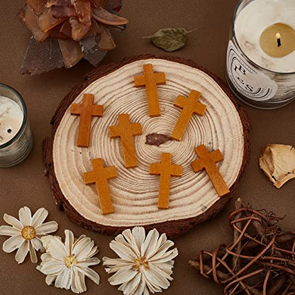 SUNNYCLUE 1.6Inch 60Pcs Large Wood Cross Pendants Natural Wooden Small Cross Charms Pendants for Party Favors Necklace Jewelry Making DIY Craft Handmade Accessories Easter Holiday, Chocolate - color: 60Pcs Camel 42x24.5mm
