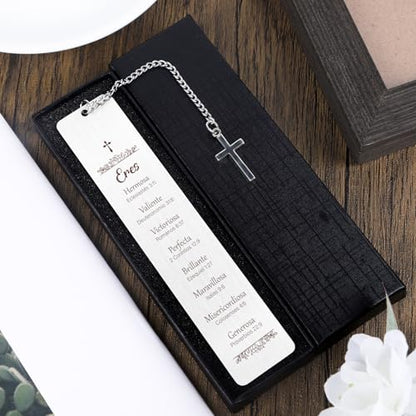 Spanish Metal Bible Bookmark Gifts - Shejdgart Spanish Christian Bookmarks Religious Gifts for Women Inspirational Prayer Gifts for Christian Biblical Birthday Baptism First Communion Graduation Gifts - style: Spanish Christian