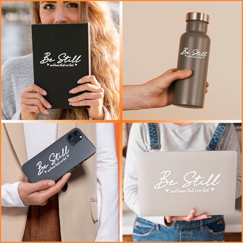 Set 2 Pcs Be Still and Know That I am God Rearview Mirror Decal Funny Christian Bible Verse Sticker Water Bottle Window Vinyl Waterproof 3,5x1,2 inch Car Decals for Friend Coworker Dad Mom - color: Be Still and Know That I Am God