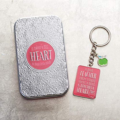 Christian Art Gifts Teacher Appreciation Keychain with Scripture: Inspirational Bible Verse Split Metal Keyring Accessory - color: Pink