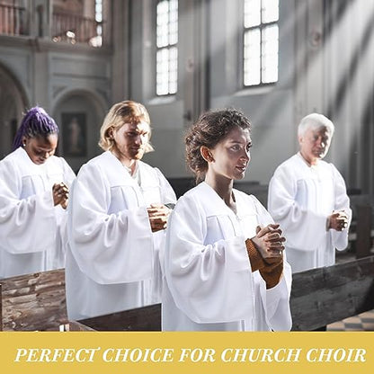 Toulite 6 Pcs Choir Robes for Church Adults - color: White, size: Size 48