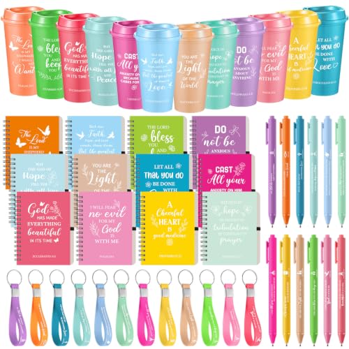 Skylety 12 Set Christian Gifts Bulk Scripture Cup Set, Soft Color - color: Soft Gradient