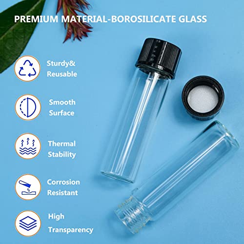 PEKYBIO 100 PCS 12ML Clear Small Liquid Sample Glass Vials with Screw Caps - size: 12 ml (100 pieces)
