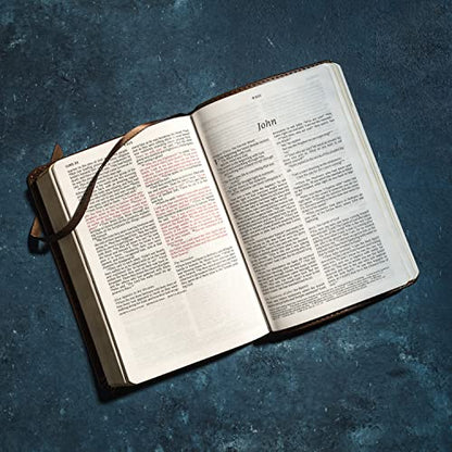 NLT Compact Bible, Filament Enabled (LeatherLike, Rustic Brown Cross, Red Letter)
