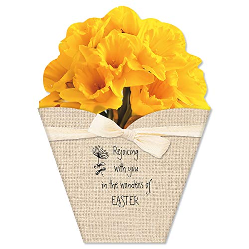 Current Die Cut Easter Bouquet Value Greeting Card Set - Value Pack of 8 Cards for Kids & Adults With White Envelopes, 4 Design Prints, Large 5" x 7" Greetings - color: Bouquet